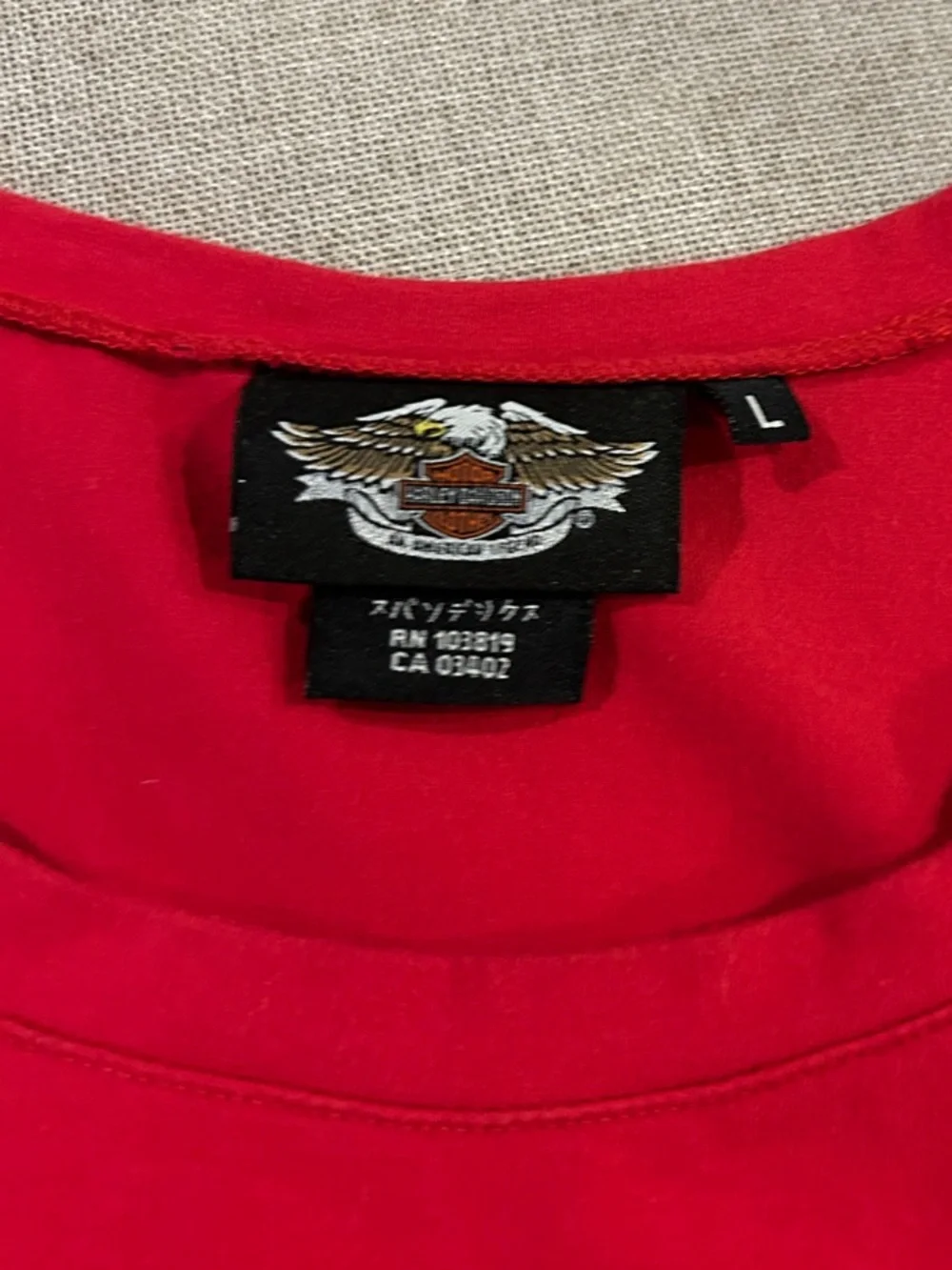 Vintage Harley-Davidson Red Short Sleeve Side-Lace Graphic Tee - Picture 2 of 14